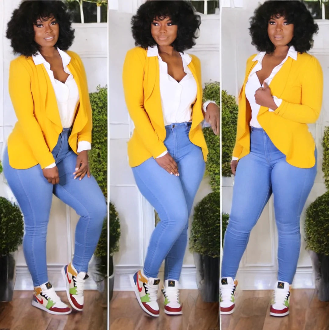 Solid Stretch Essential Blazer (15 Colors) Small Med Large