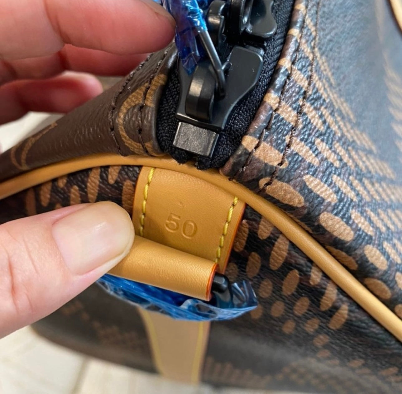 LV x Nigo Giant Damier Ebene Monogram Keepall 50