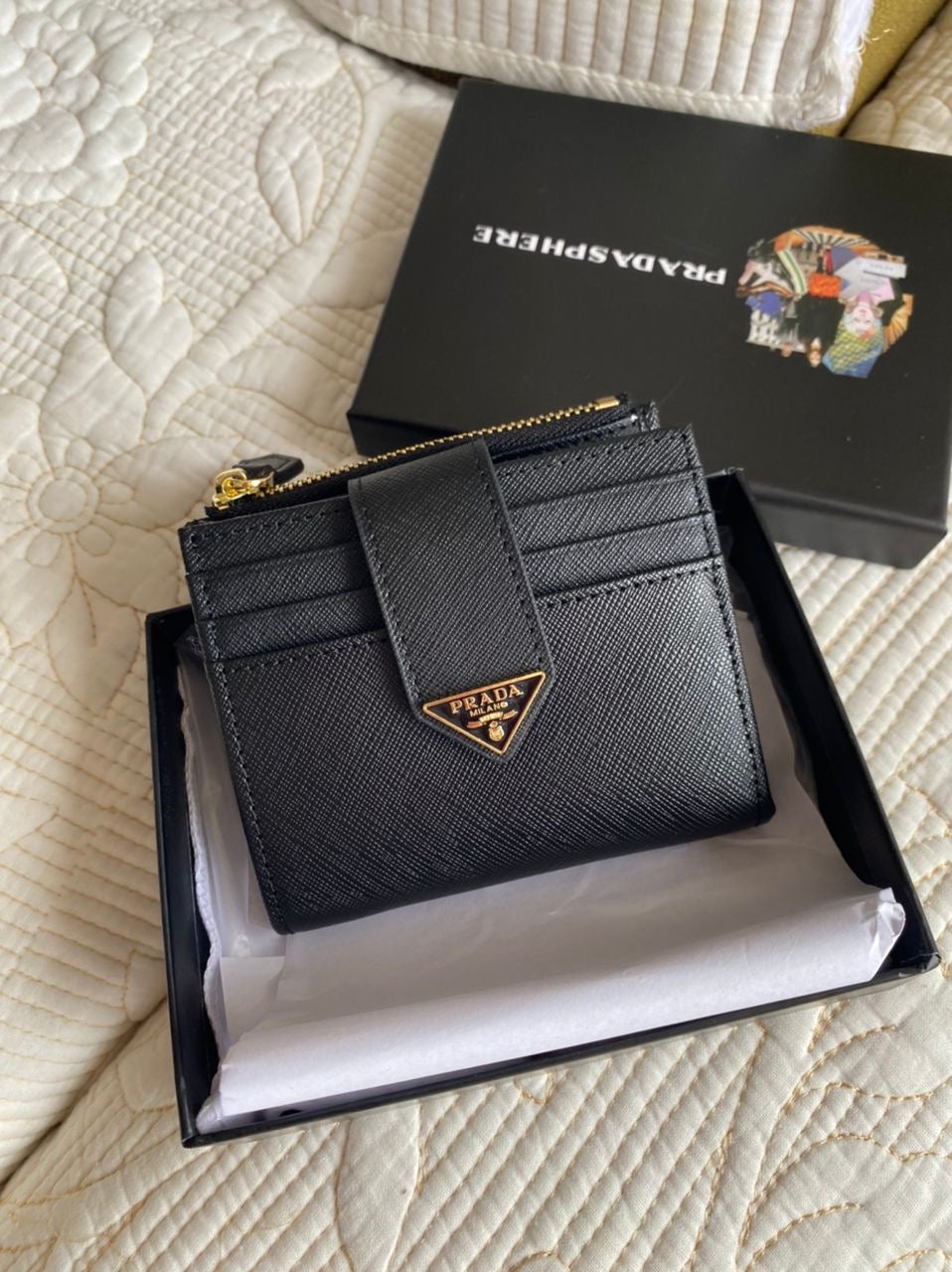 PRADA | Small Leather Wallet with Triangle Snap