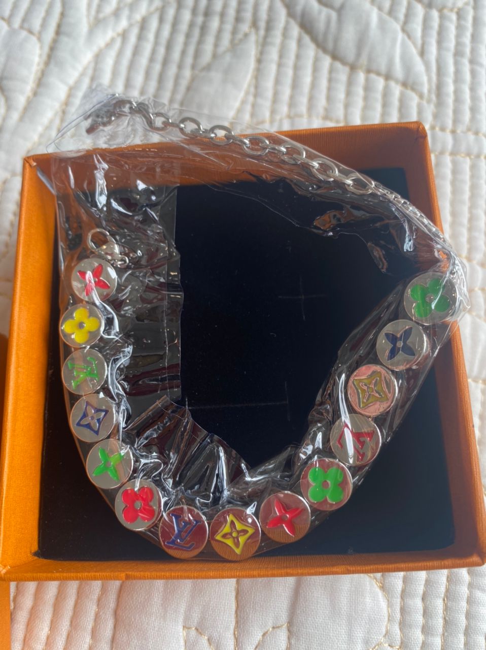 LV Monogram Colors Necklace & Bracelet Set