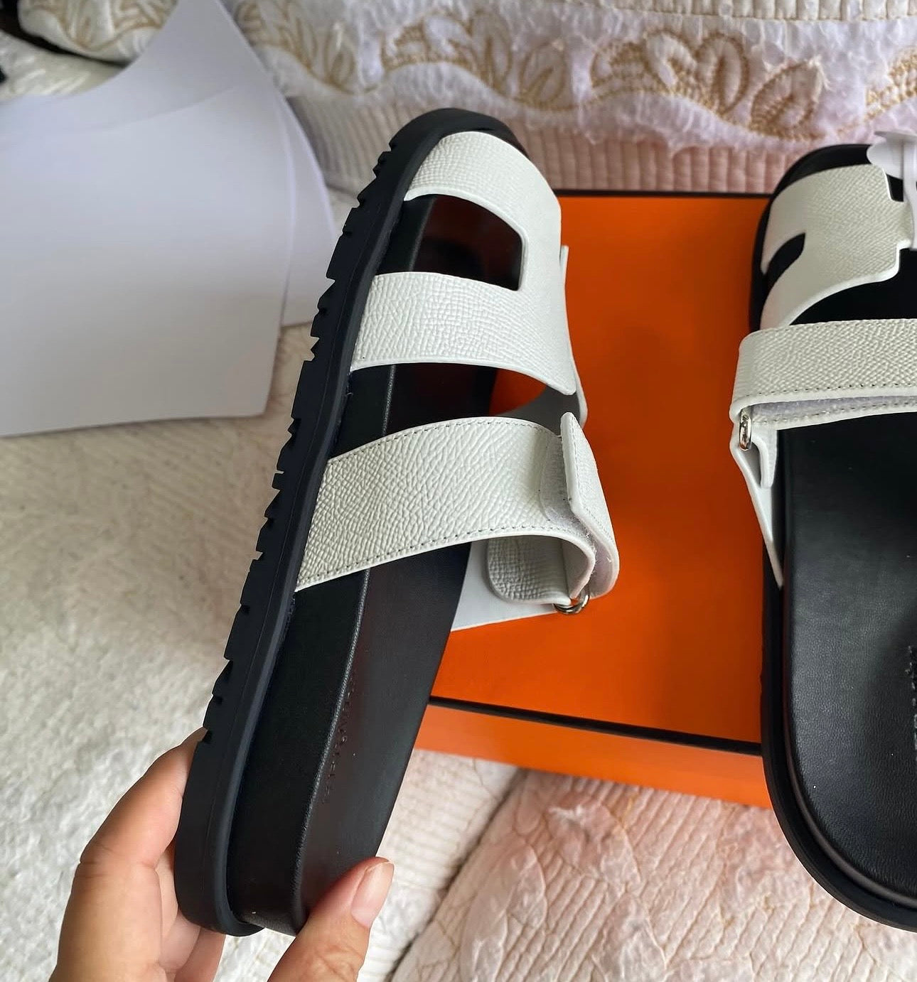 White Chypre Sandals