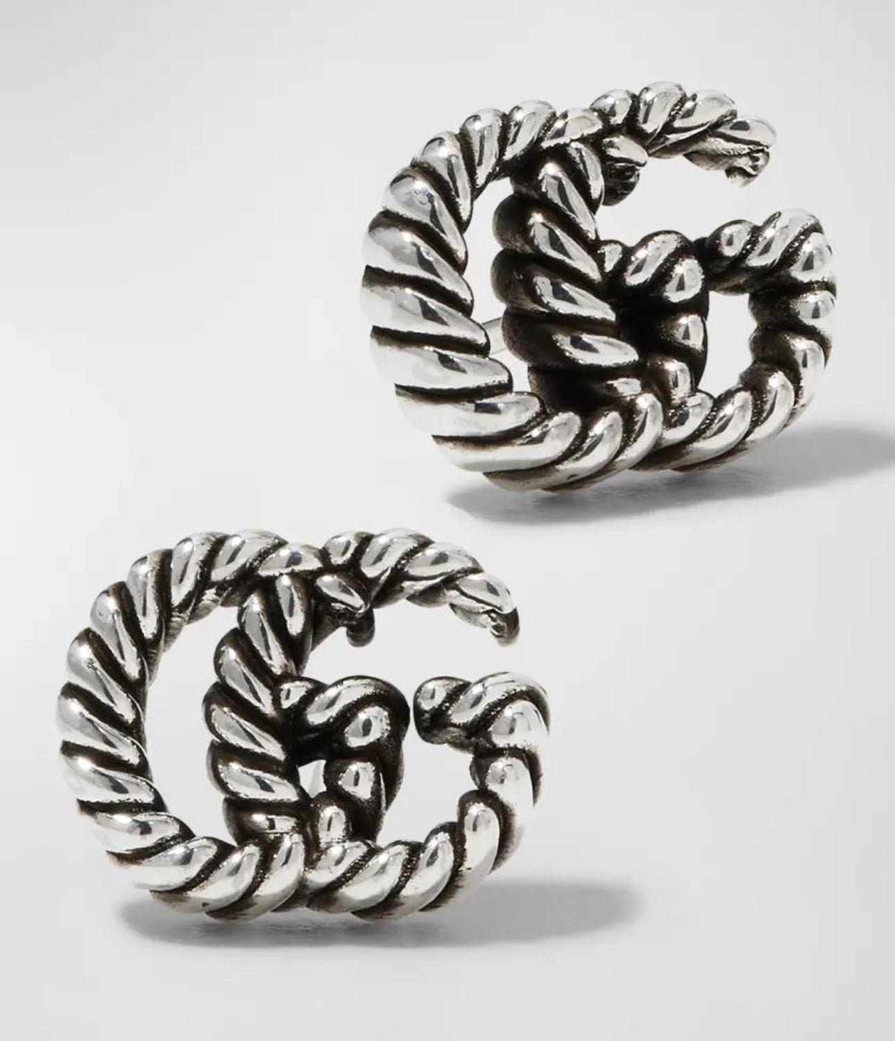 Marmont Stud Earrings in Aged Silver