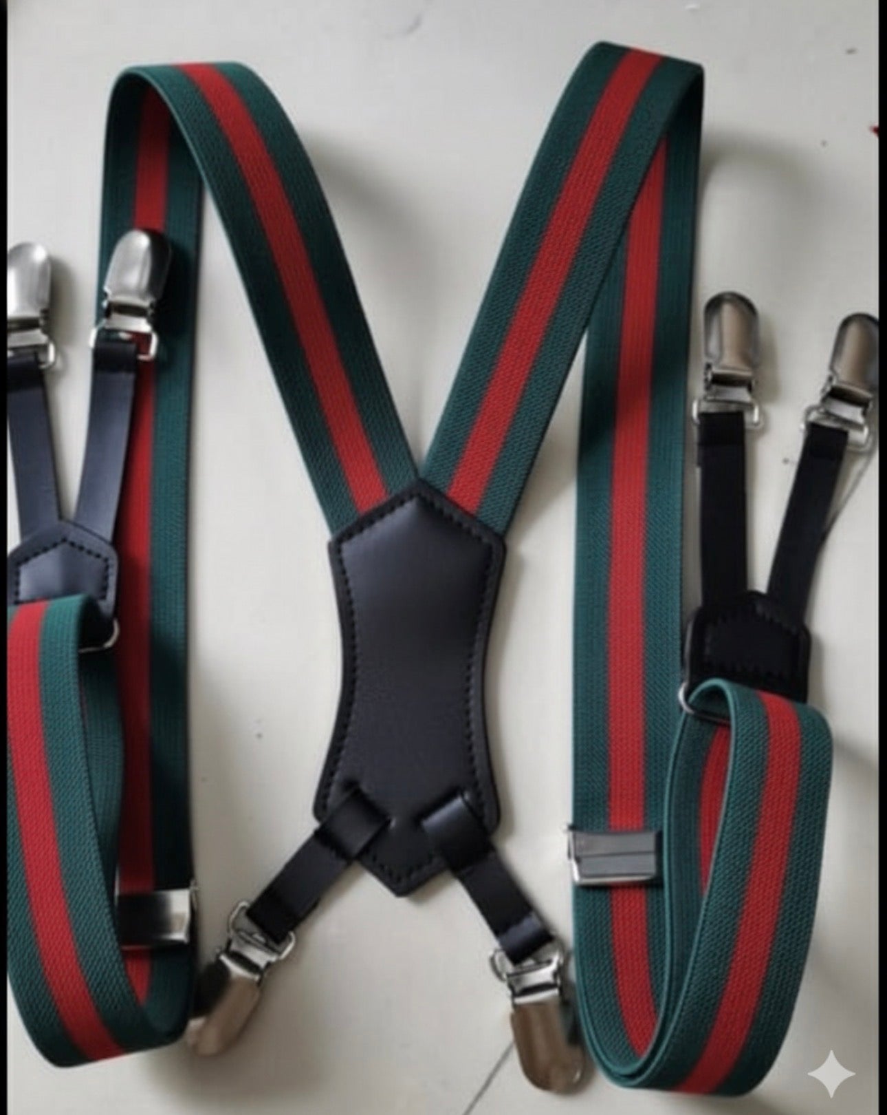 Green & Red Web Suspenders