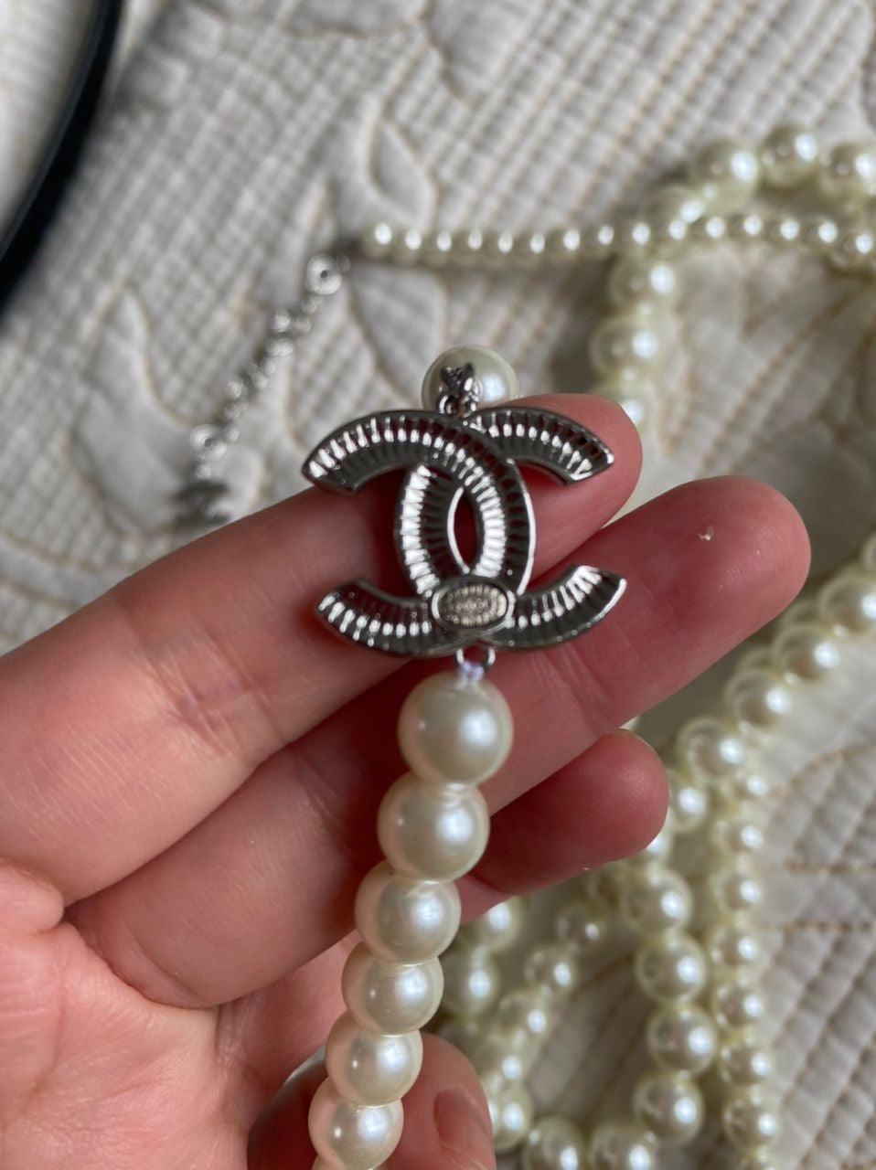 Pearl Logo Necklace