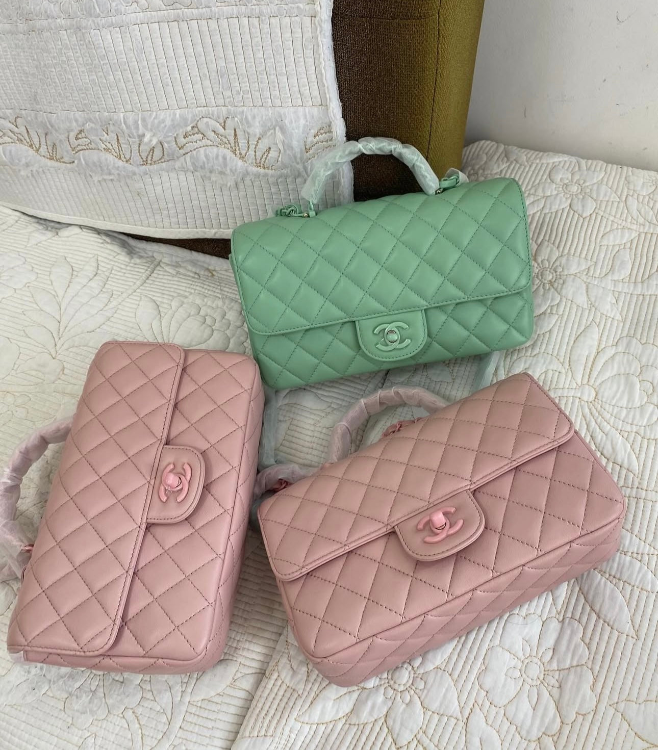 Coco MINI FLAP BAG WITH TOP HANDLE   Lambskin & Lacquered Metal