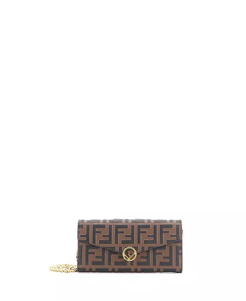 FF Continental Chain Wallet Zucca Embossed Leather