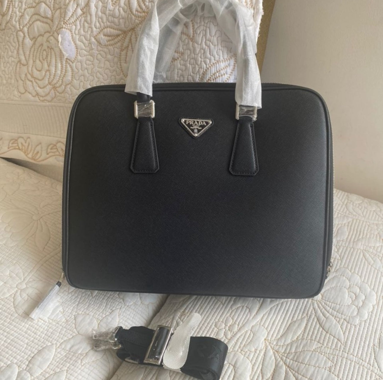 Saffiano Leather Work Bag
