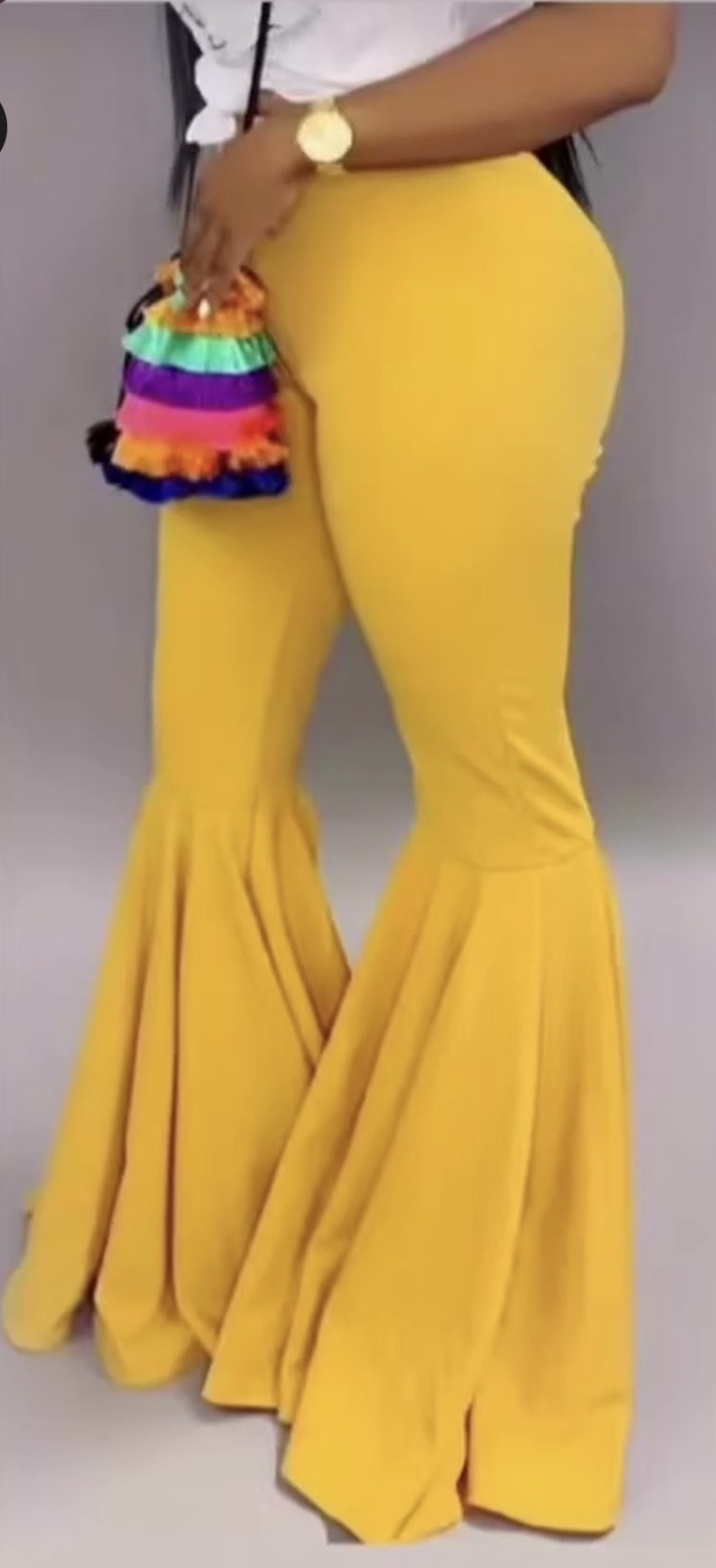 Hot Tamale Flare Leg Pants | MUSTARD XL | 34inch inseam