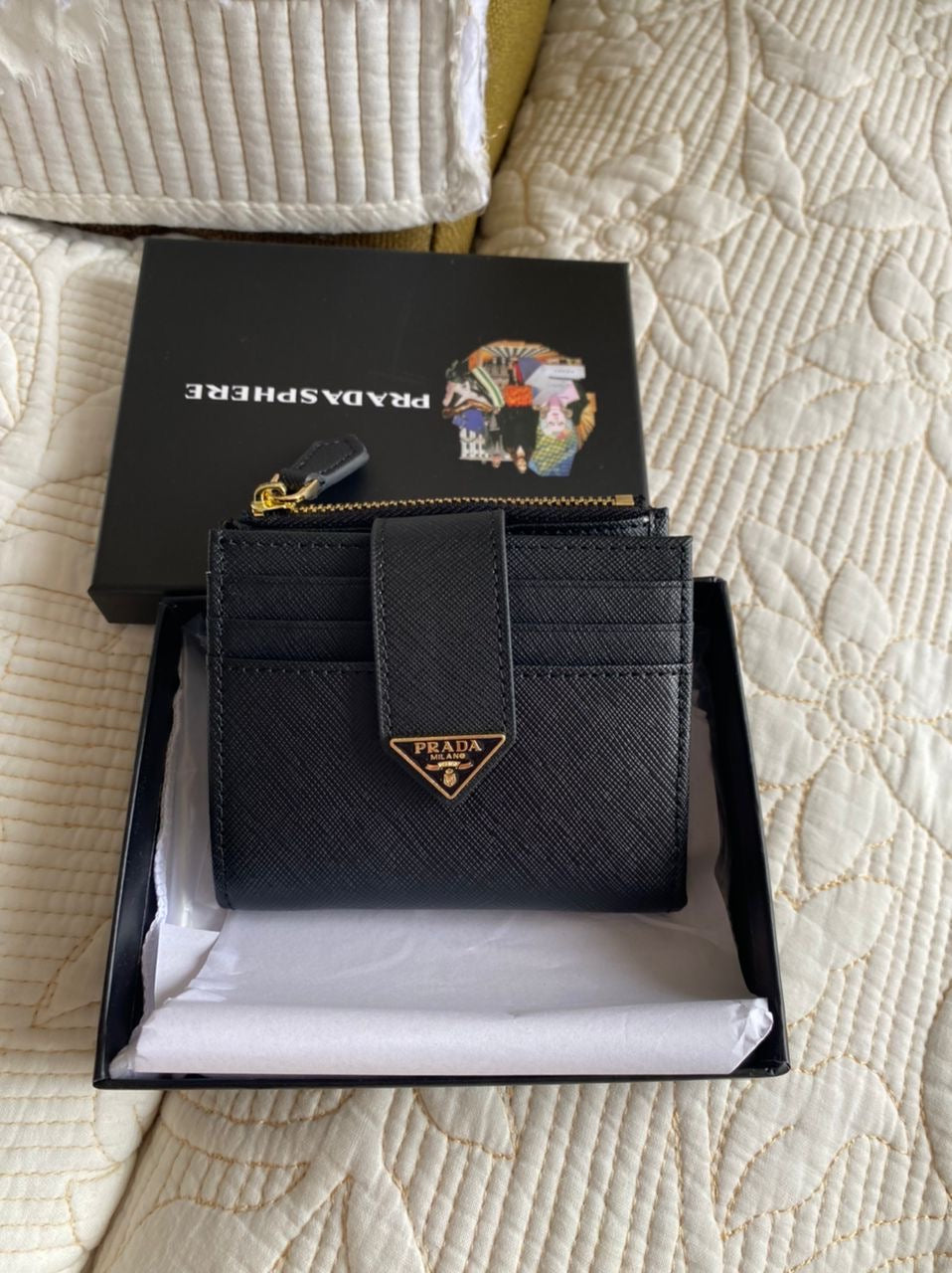 PRADA | Small Leather Wallet with Triangle Snap