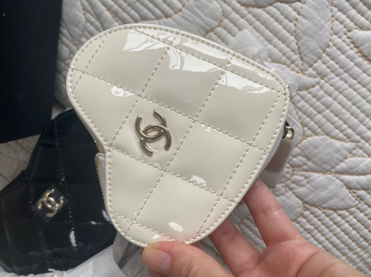 Sac Coco Double Coeur Noir &amp; Blanc