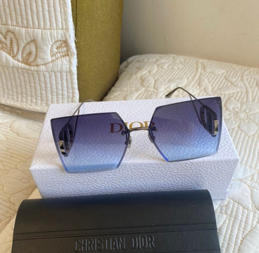 BLUE SILVER FRAME DIOR MONTAIGNE SUNGLASSES