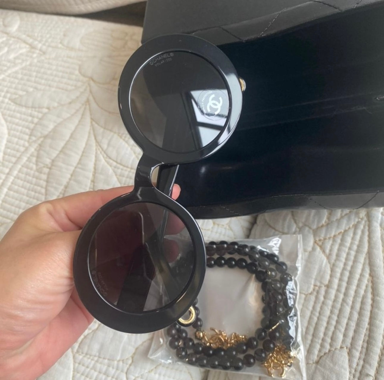 Coco Round Frame Beaded Sunglasses