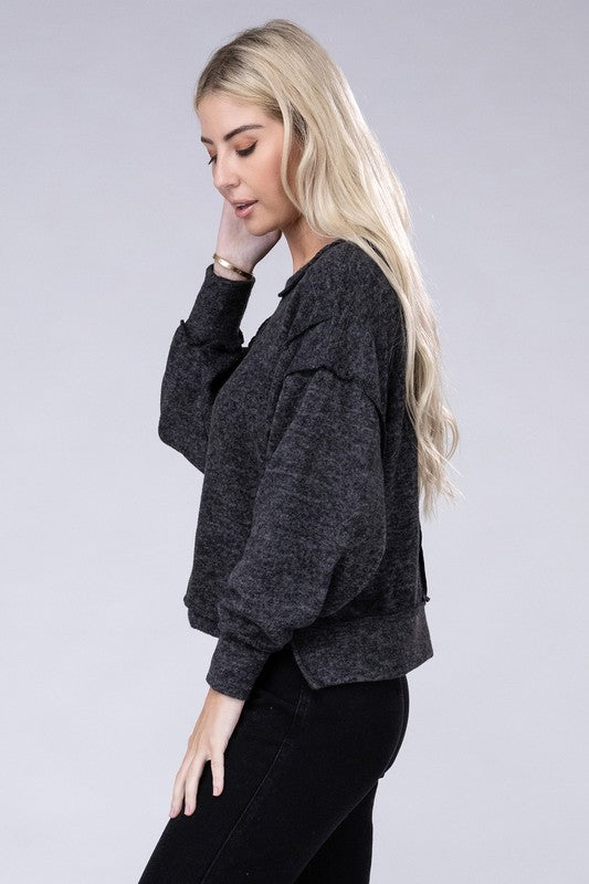 Jersey extragrande Hacci de melange cepillada