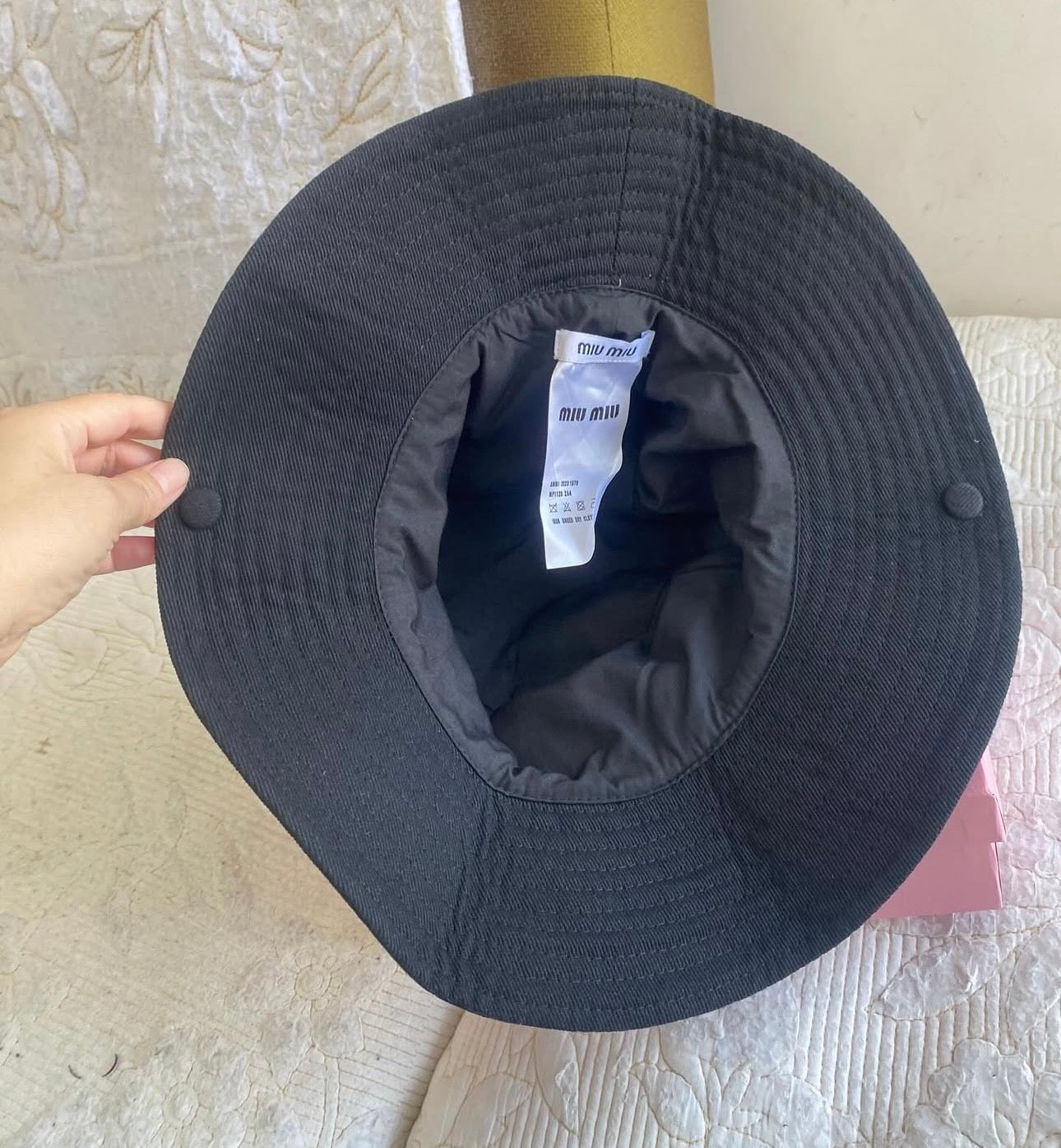 Black/White Miu Drill Hat