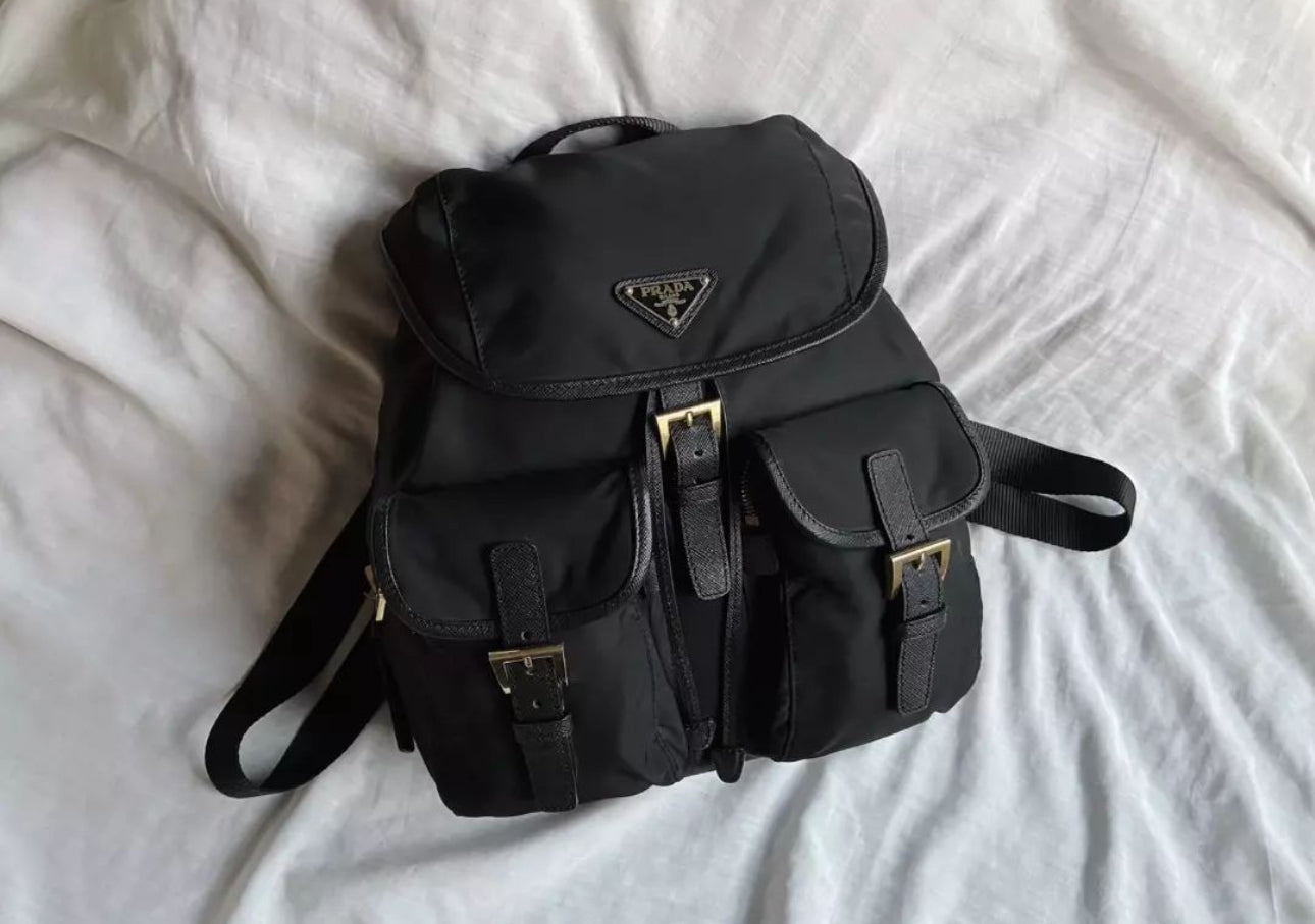 Re-Nylon Medium Backpack with pouch (2 Colors)