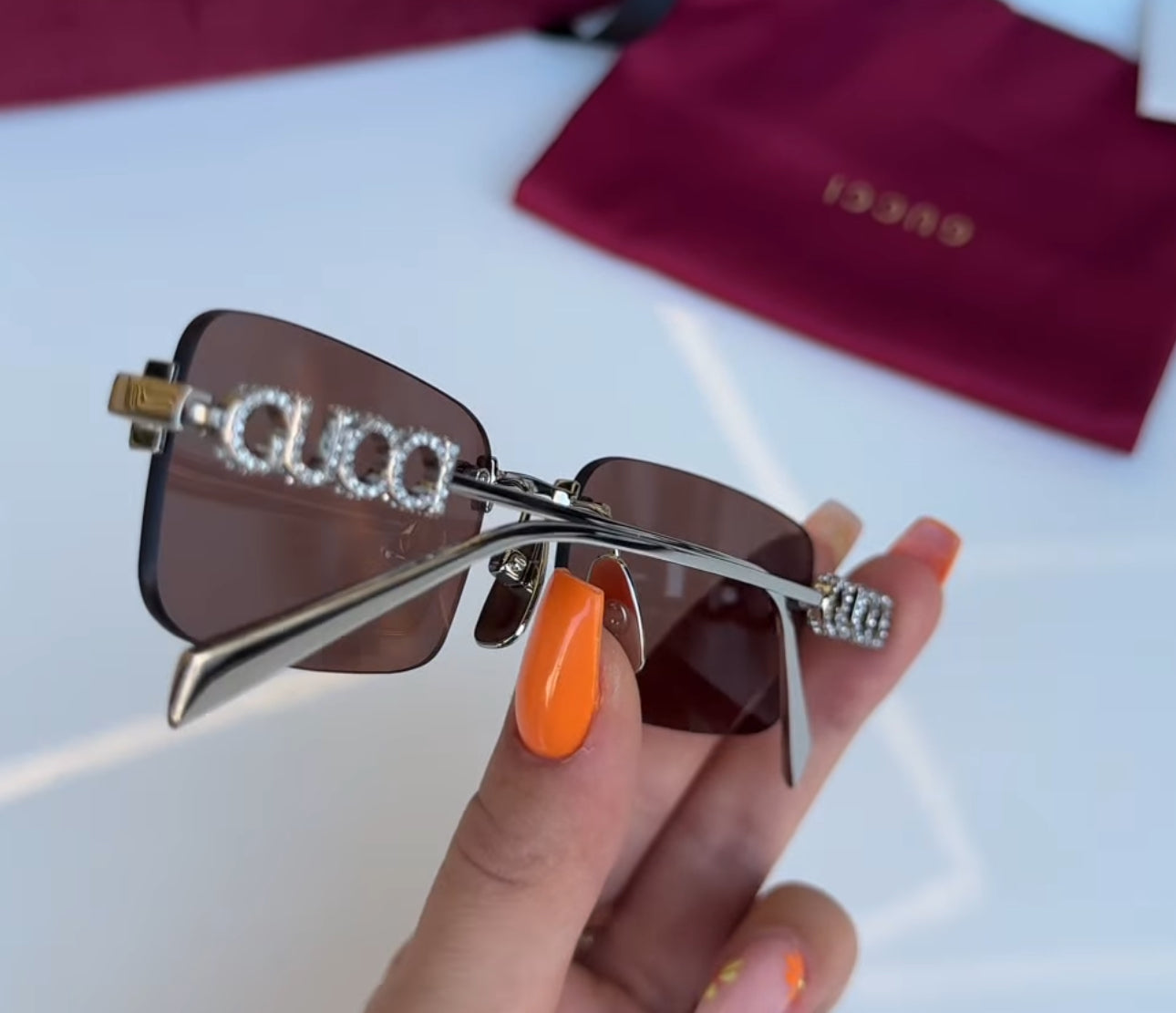GG Rectangular Frame Sunglasses