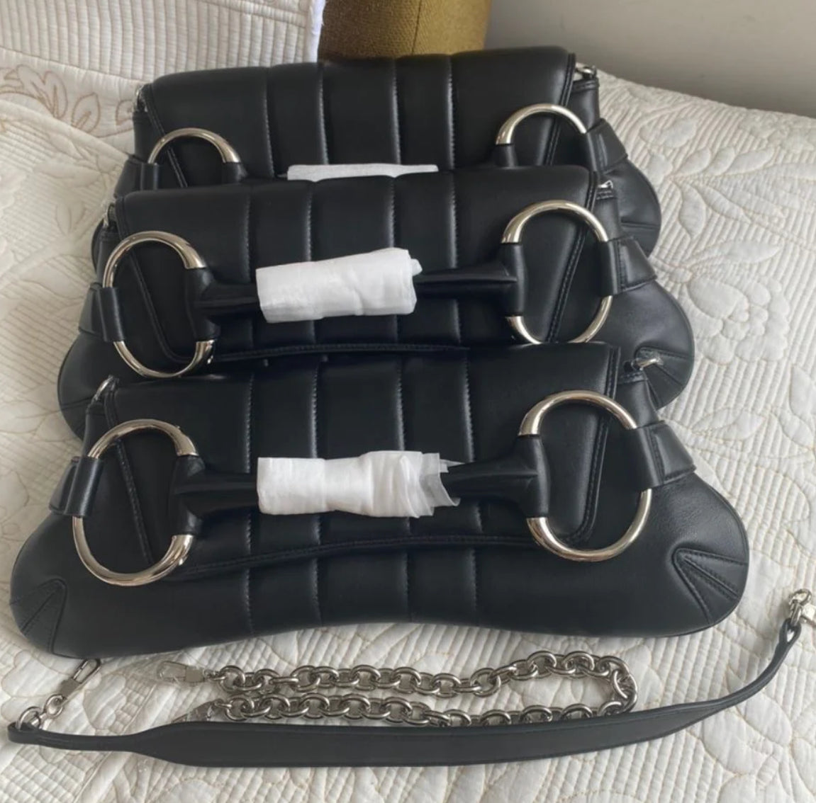 GREEN GG HORSEBIT CHAIN SHOULDER BAG