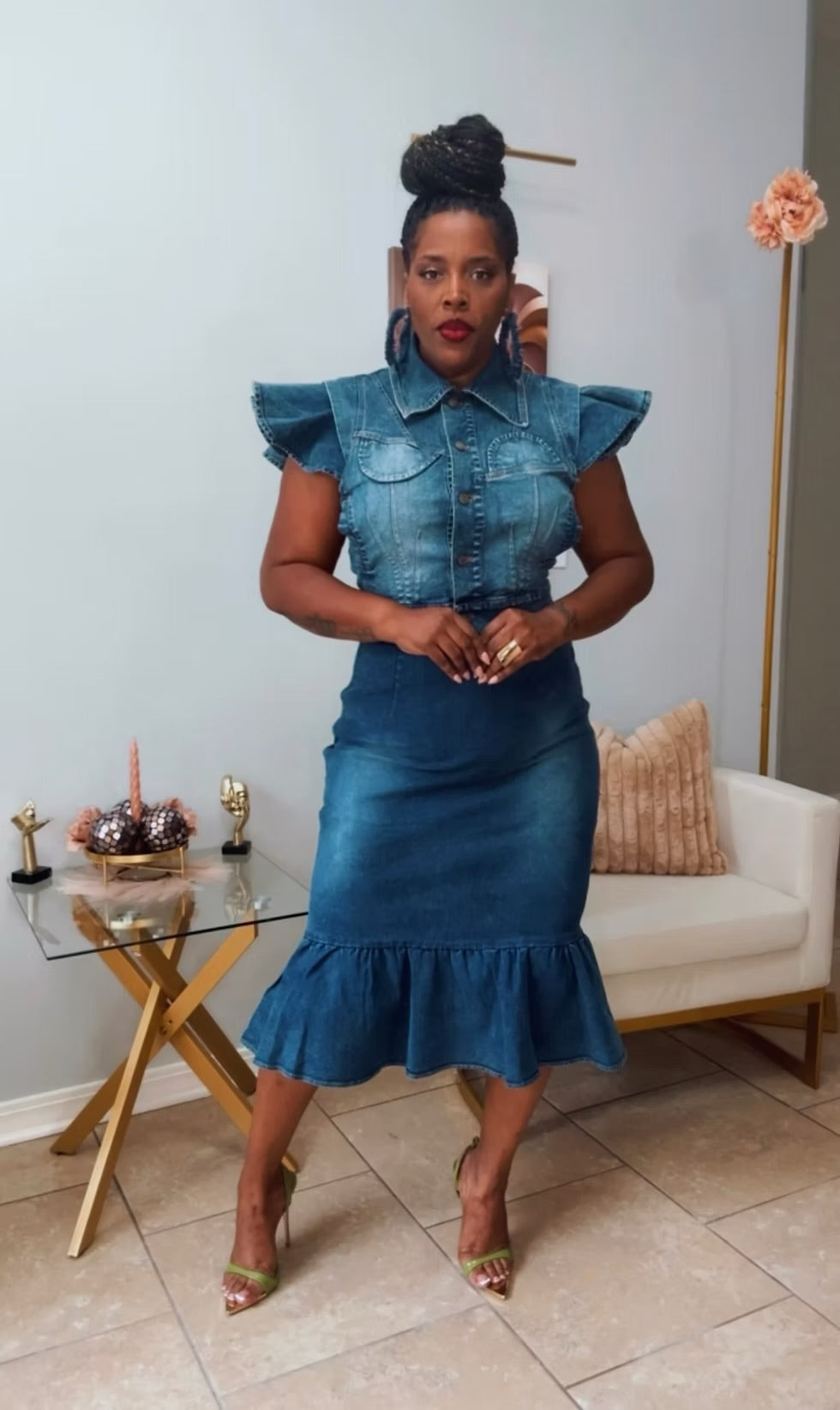 I’m Her | Denim Skirt Set