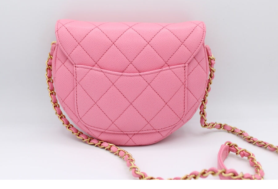 Mini sac messager Cavier matelassé rose Coco