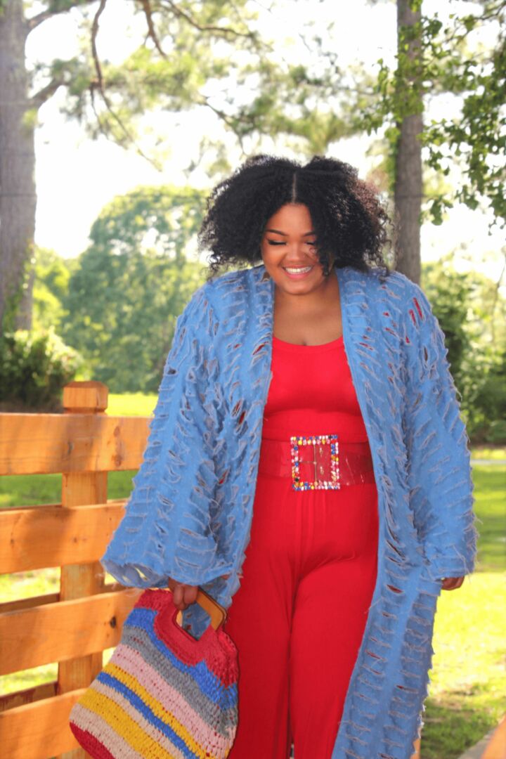 Distressed Denim | Kimono Duster