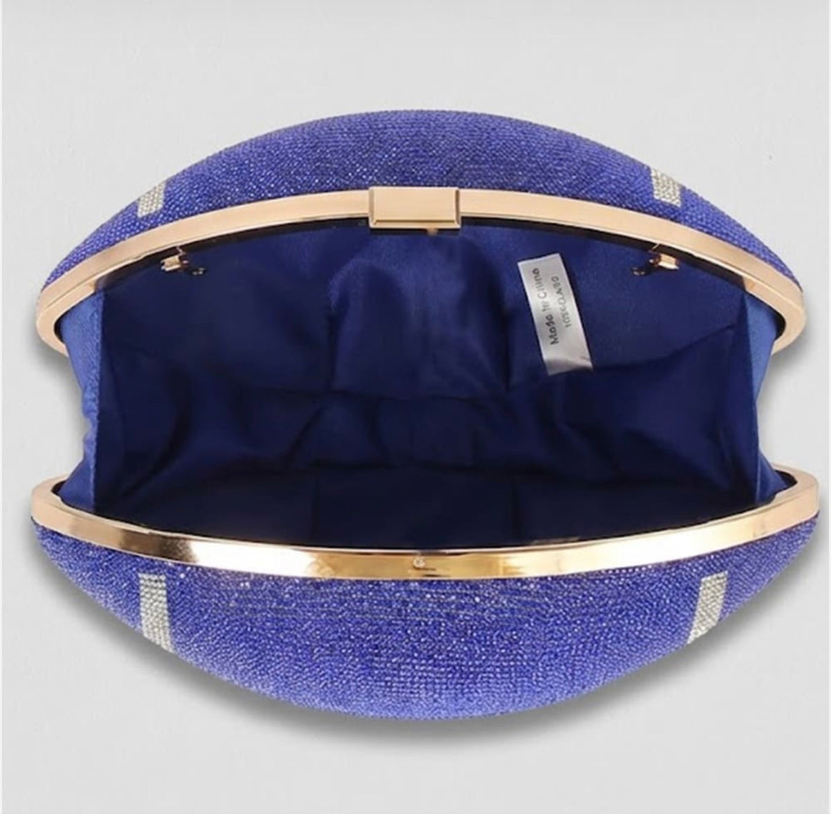 Blue Bling Football Clutch