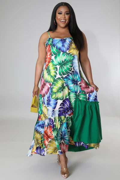 Splice Tropical Dress | 2 COLORS