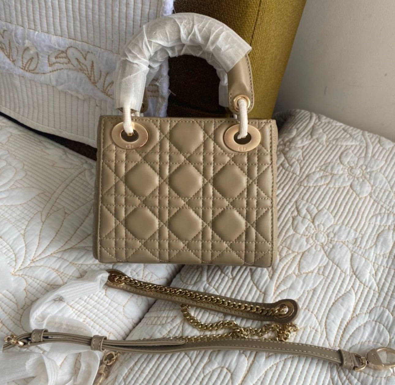 Powder Beige Mini Lady D I O R Bag