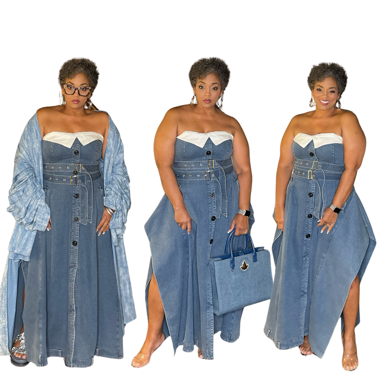 Chic Reinvented Trench Maxi Dress XL 1X 2X - 3 COLORS