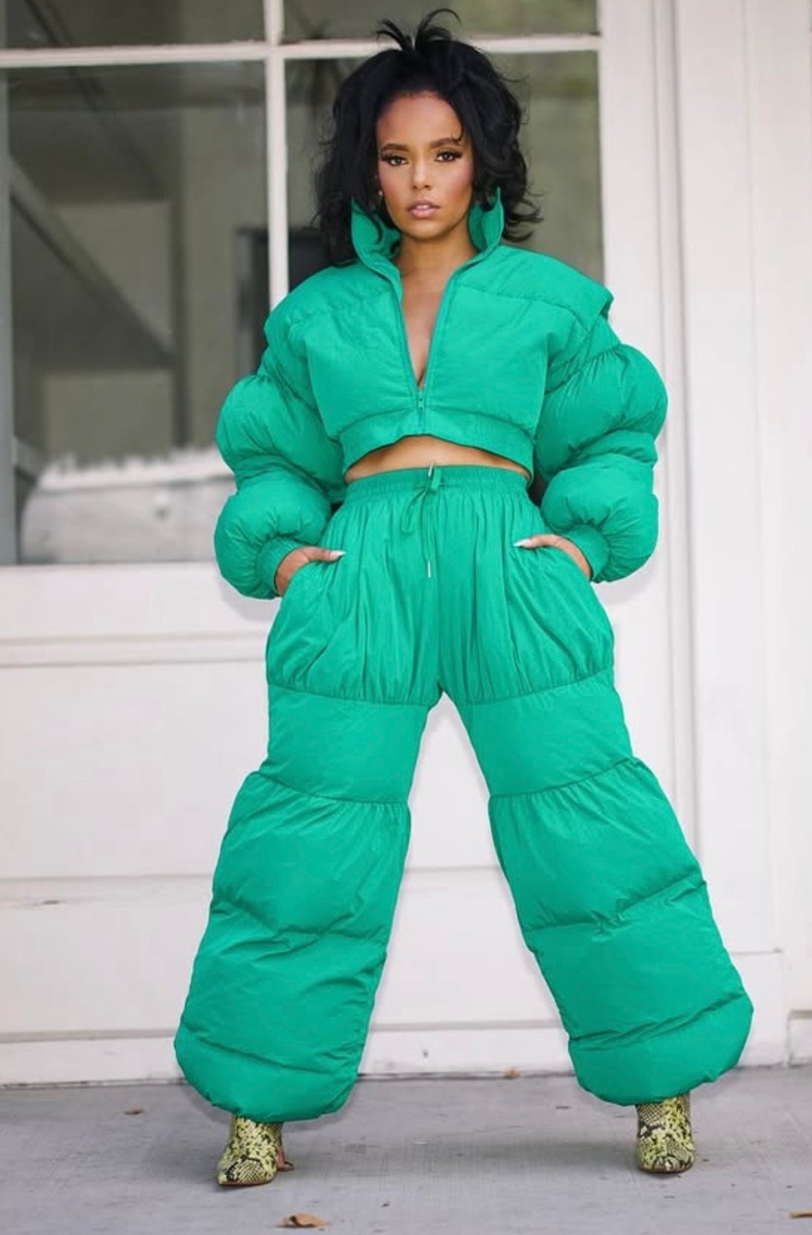 Green Fashion Puff Set