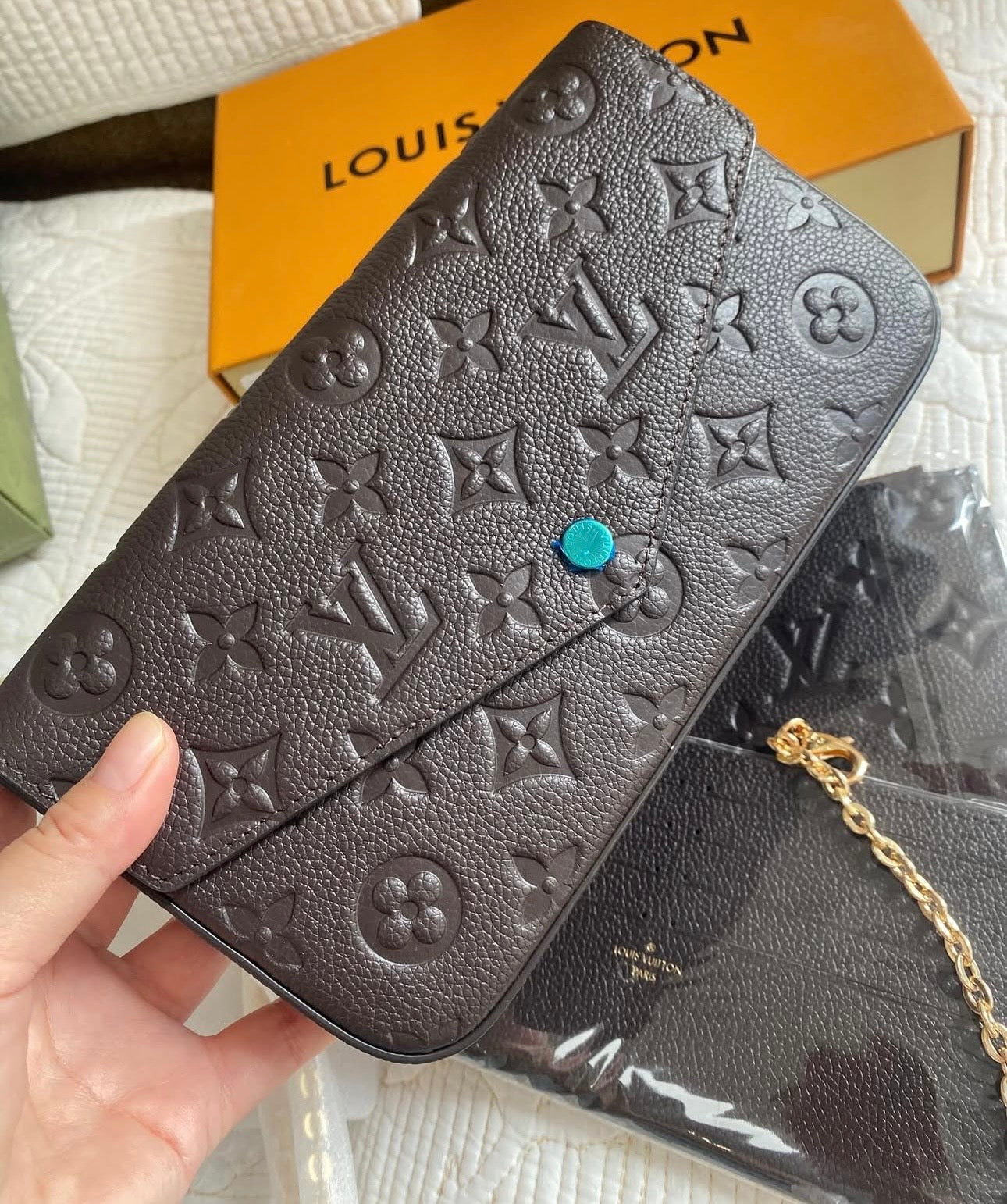Chocolate Brown 3-PC POCHETTE FELICIE