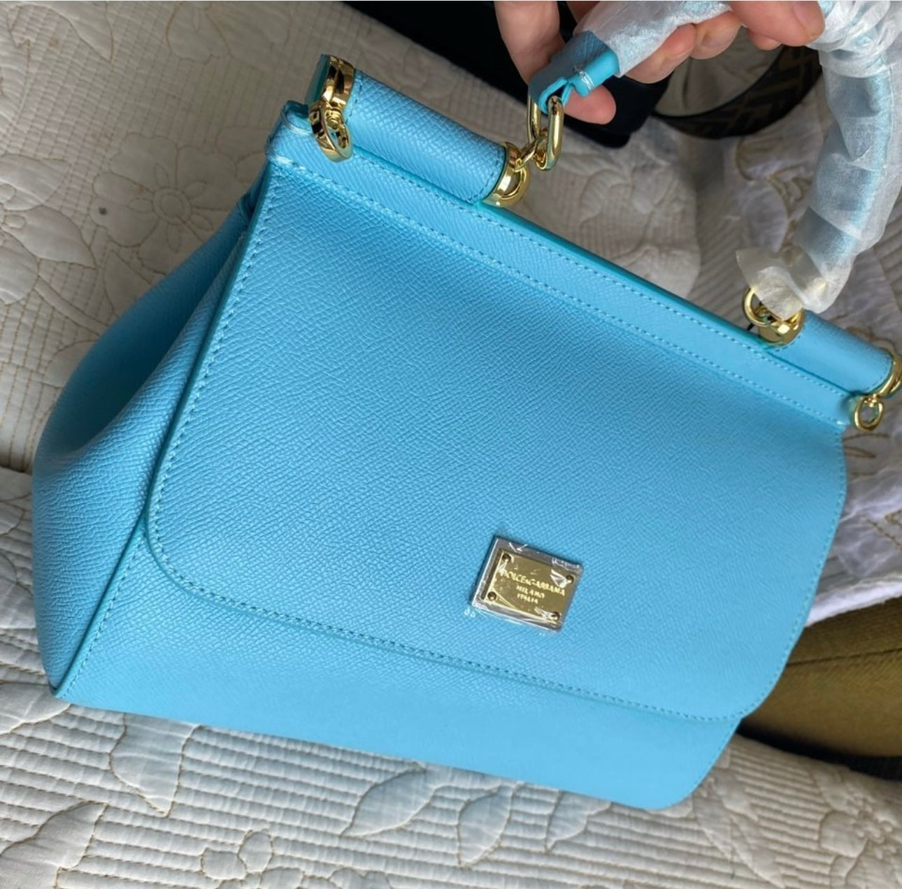 DG Baby Blue Dauphine Regular Sicily Bag