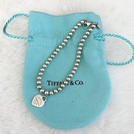 Return to Tiffany Heart Tag Beaded Bracelet 925