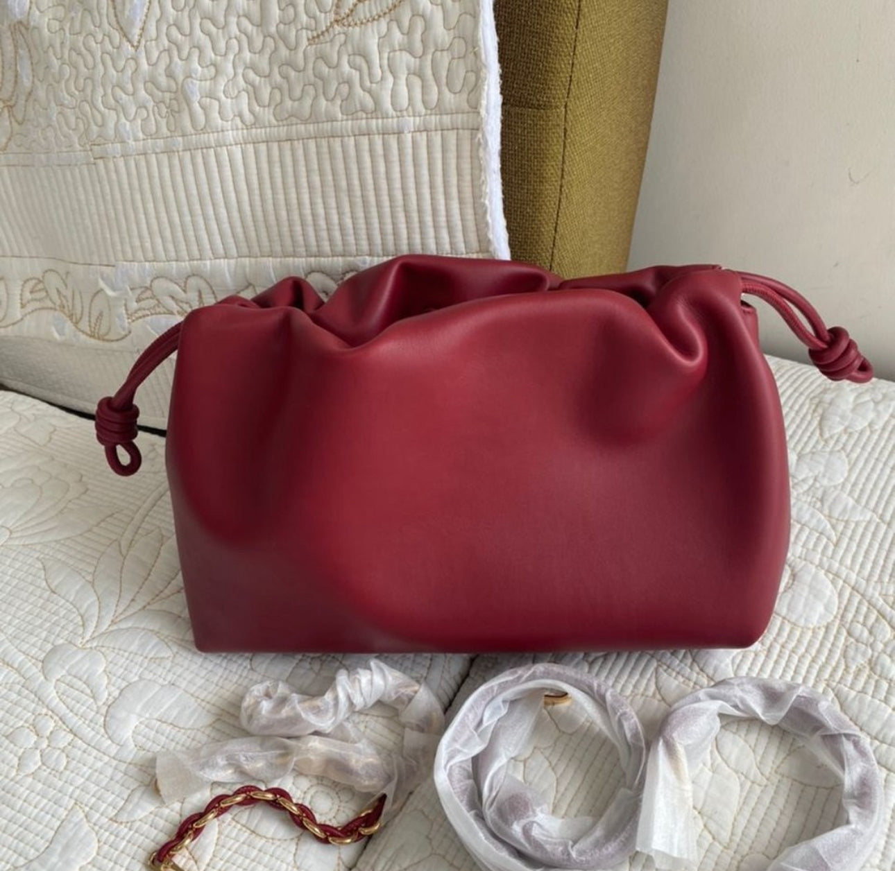 Crisom Flamenco purse in mellow nappa lambskin