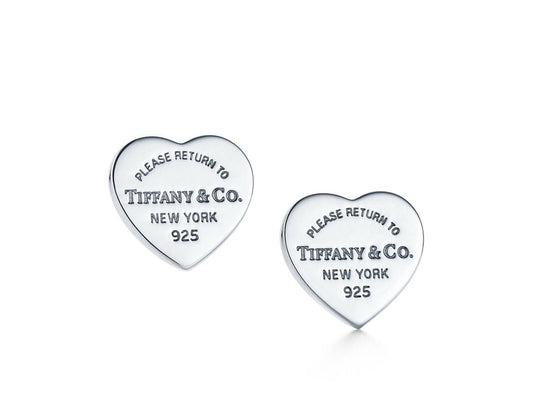 Heart Tag Stud Earrings