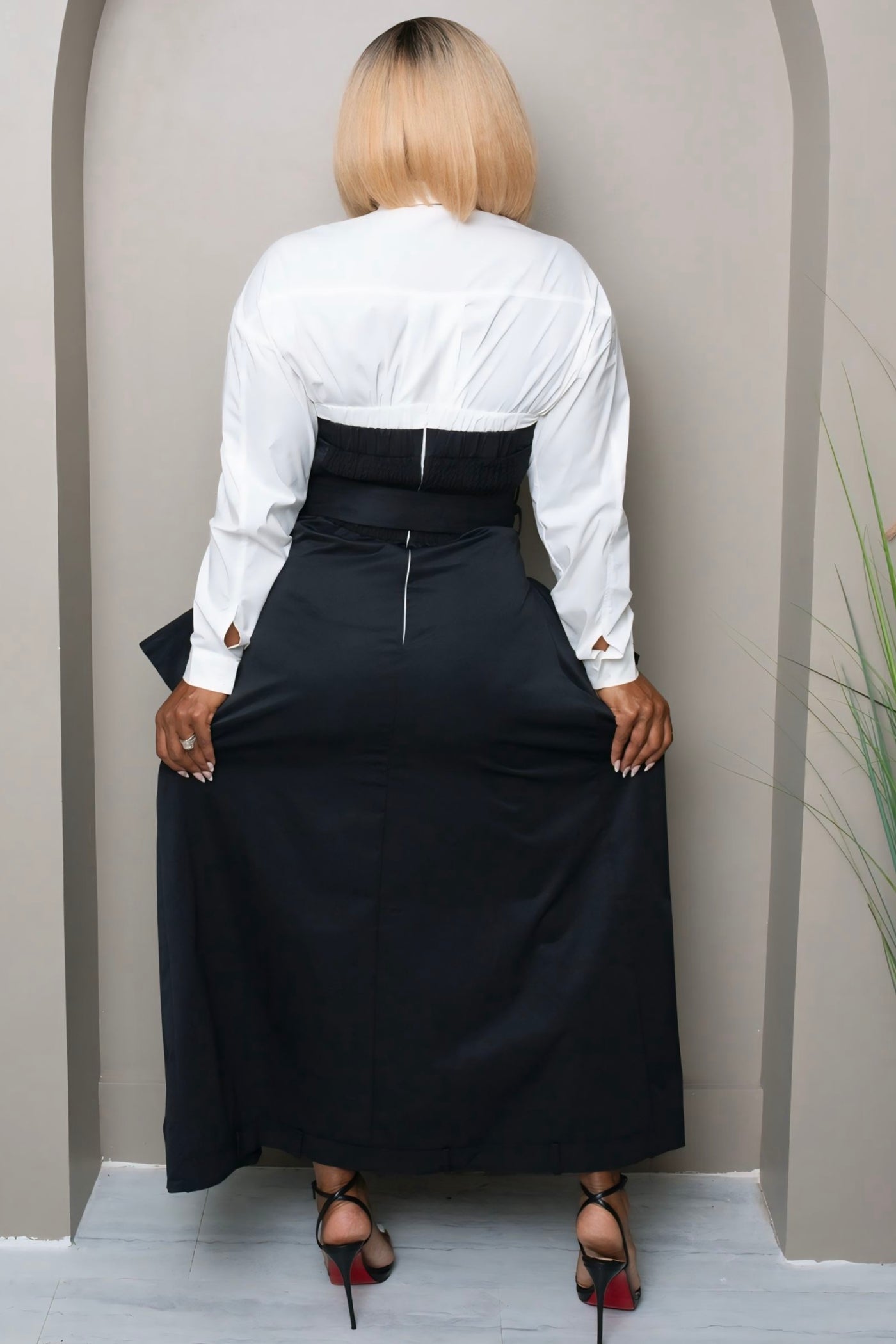 Black Chic Reinvented Trench Maxi Dress |SMALL MED LARGE