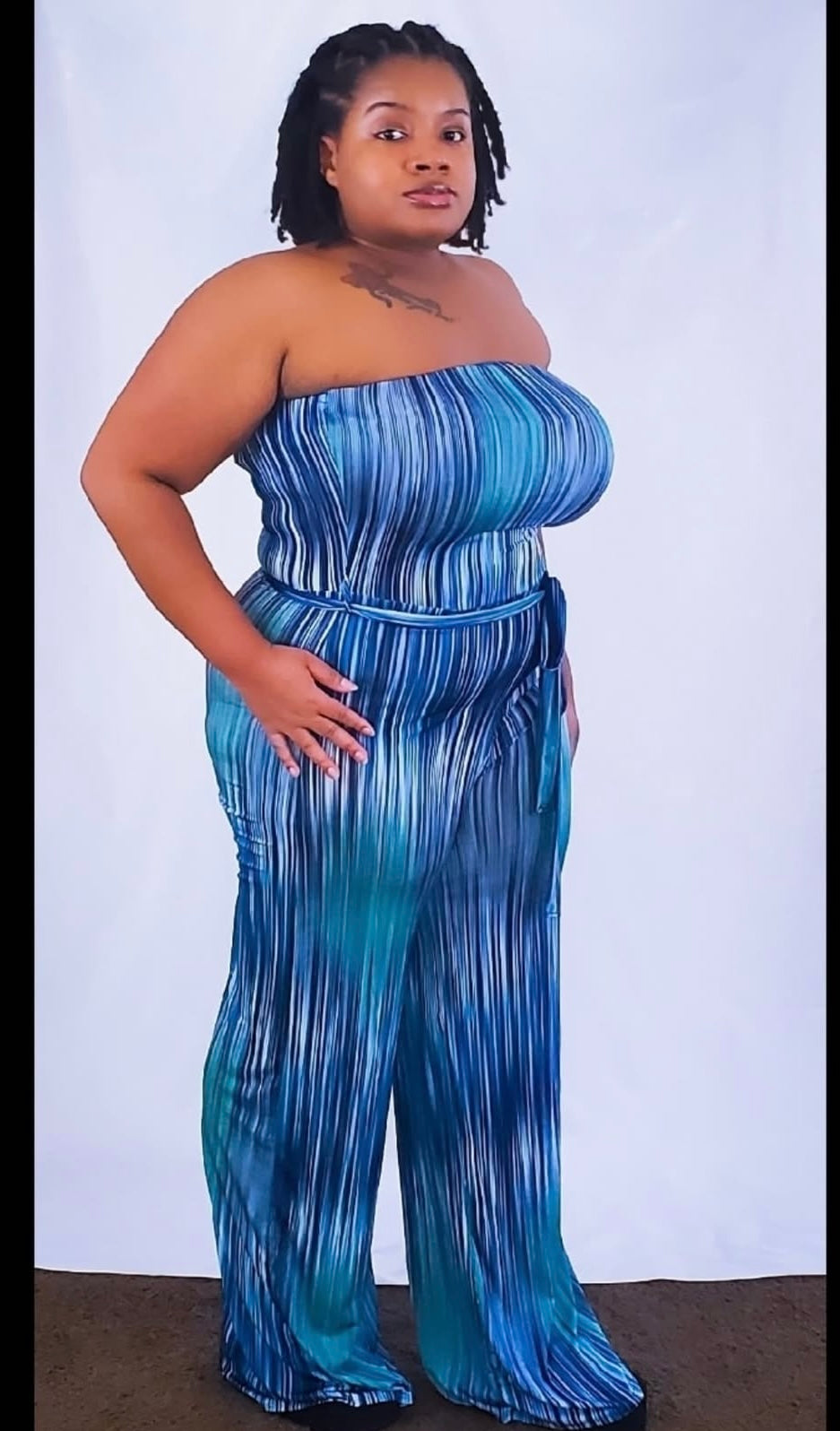 Yummy Jumpsuit With Self Belt (3X ONLY)