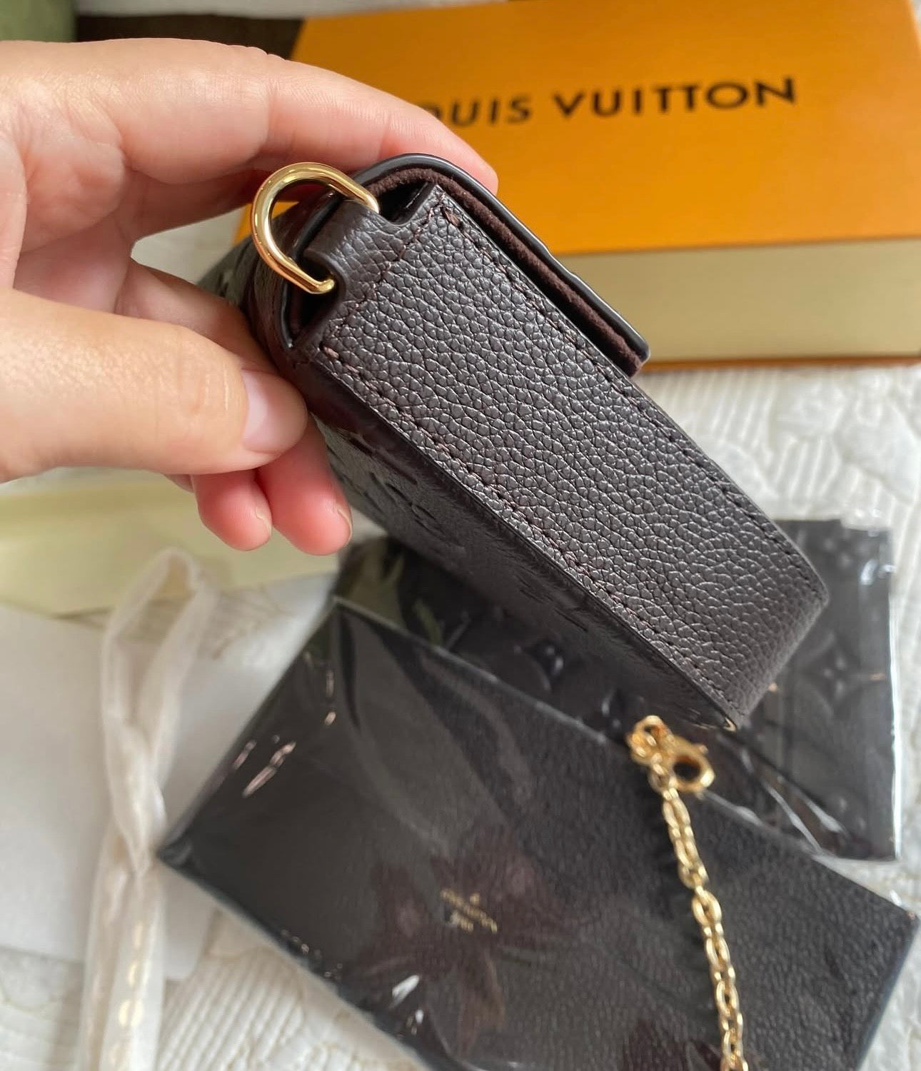 Chocolate Brown 3-PC POCHETTE FELICIE