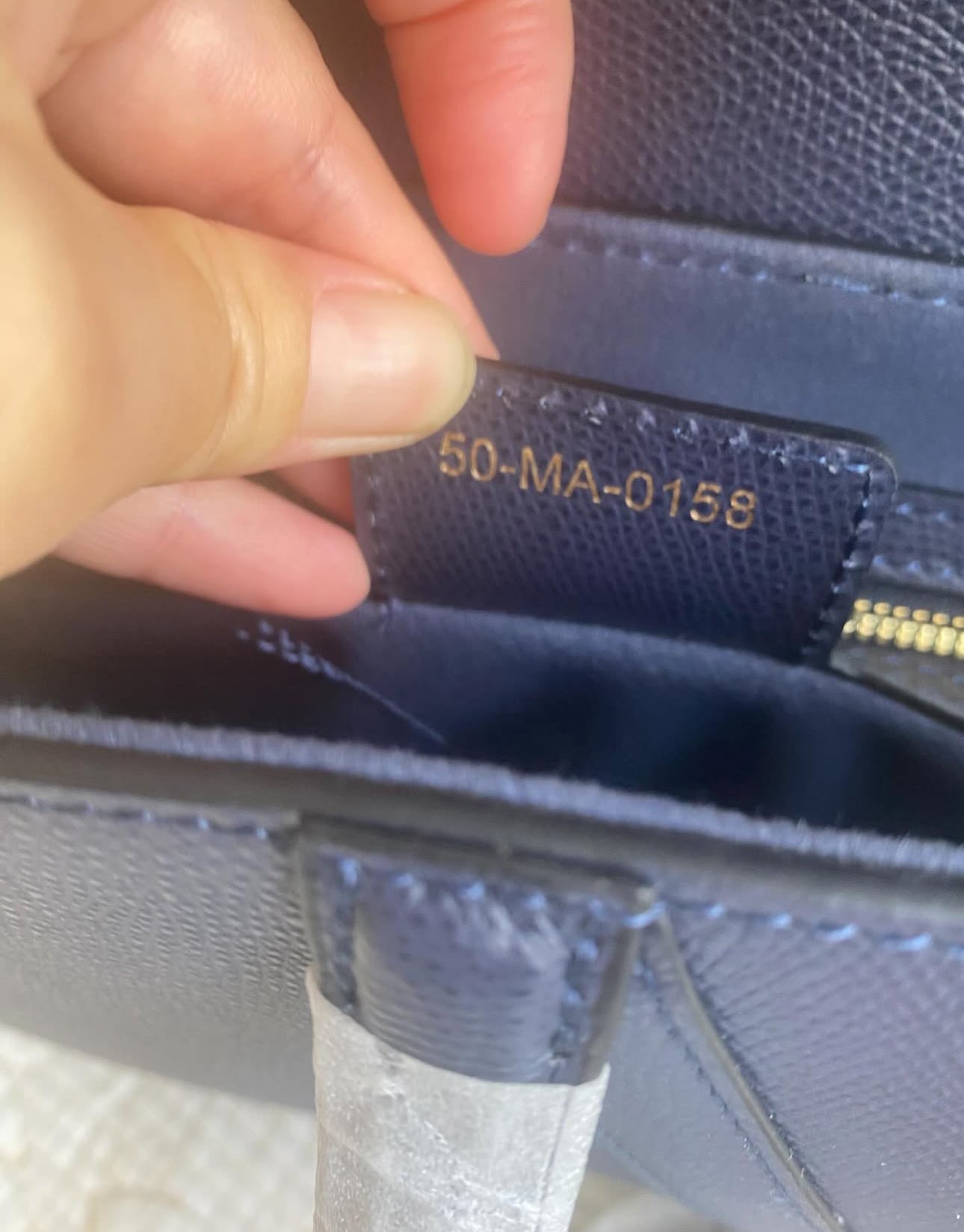 Navy w/ Gold Hardware CD Saddle Bag (Long Strap)
