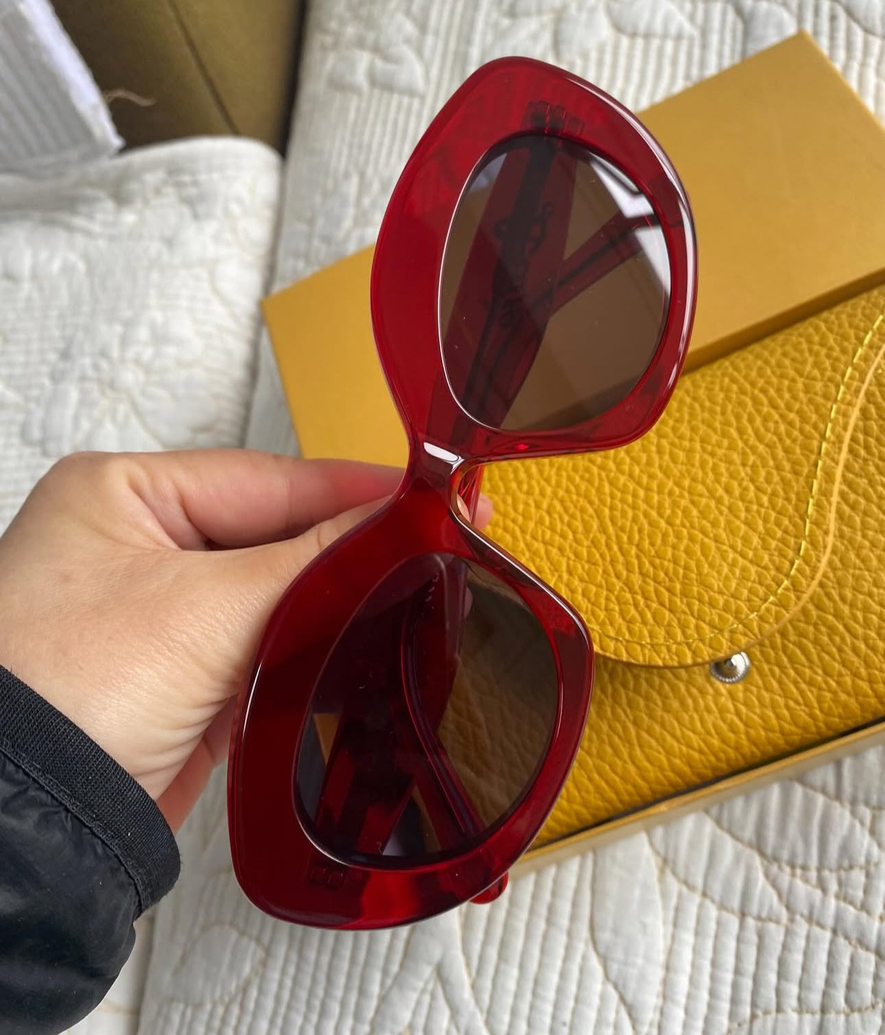 LOEWE Oversized round-frame acetate sunglasses | Red