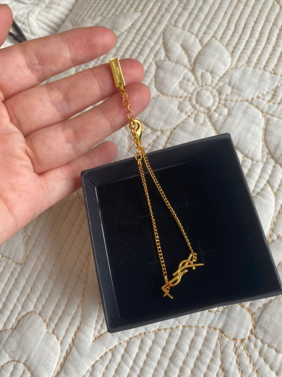 YSL LOGO Necklace & Bracelet Set