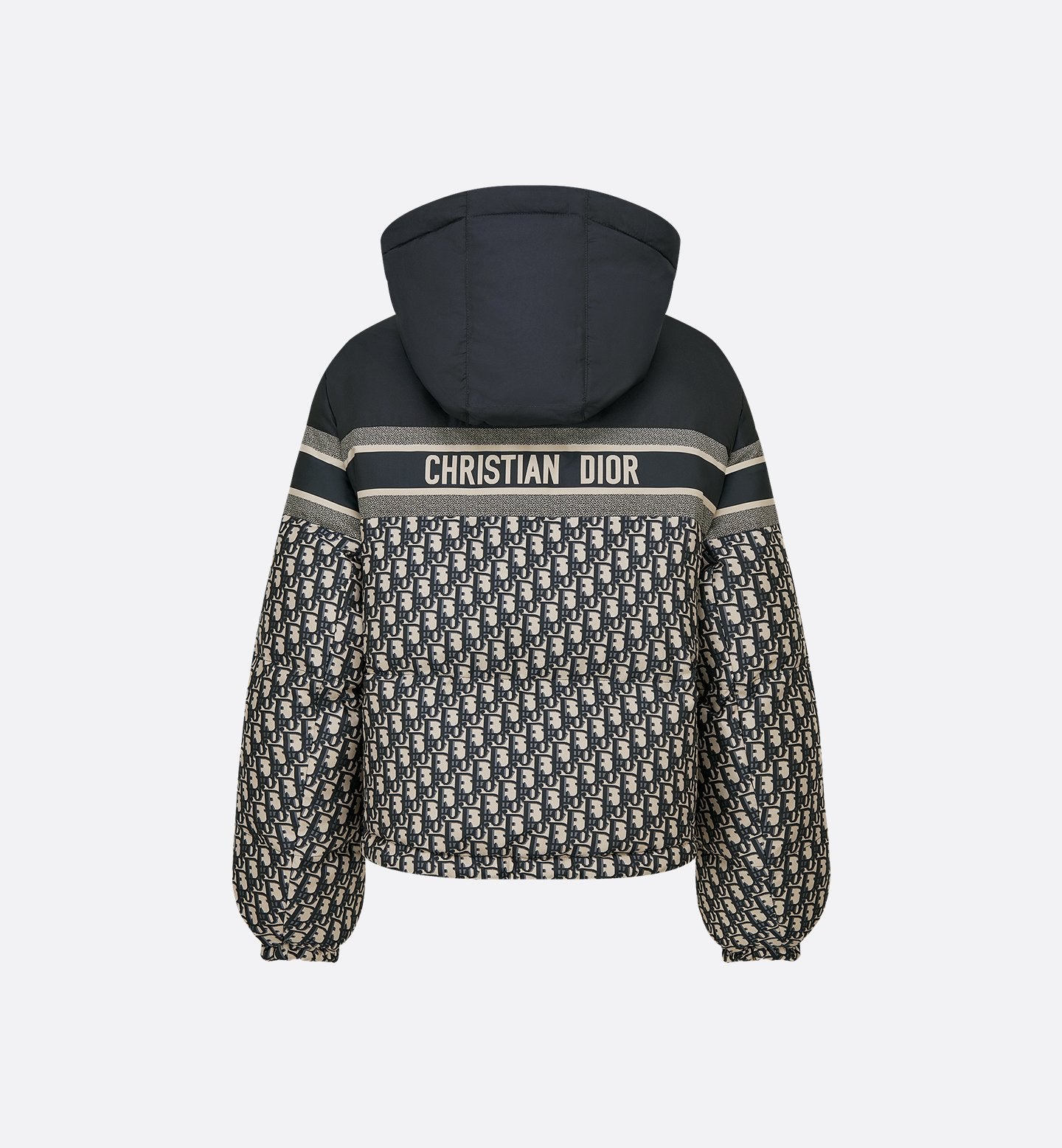 Reversible Puffer Jacket Blue and Ecru Dior Oblique Quilted Technical Taffeta