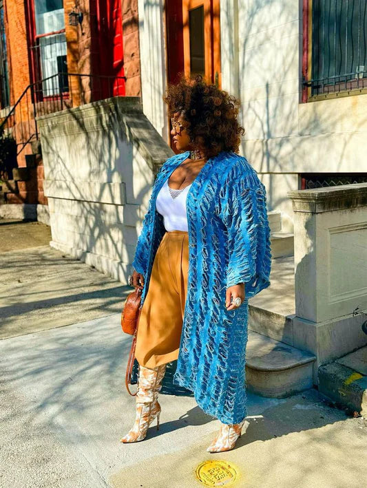 Distressed Denim | Kimono Duster