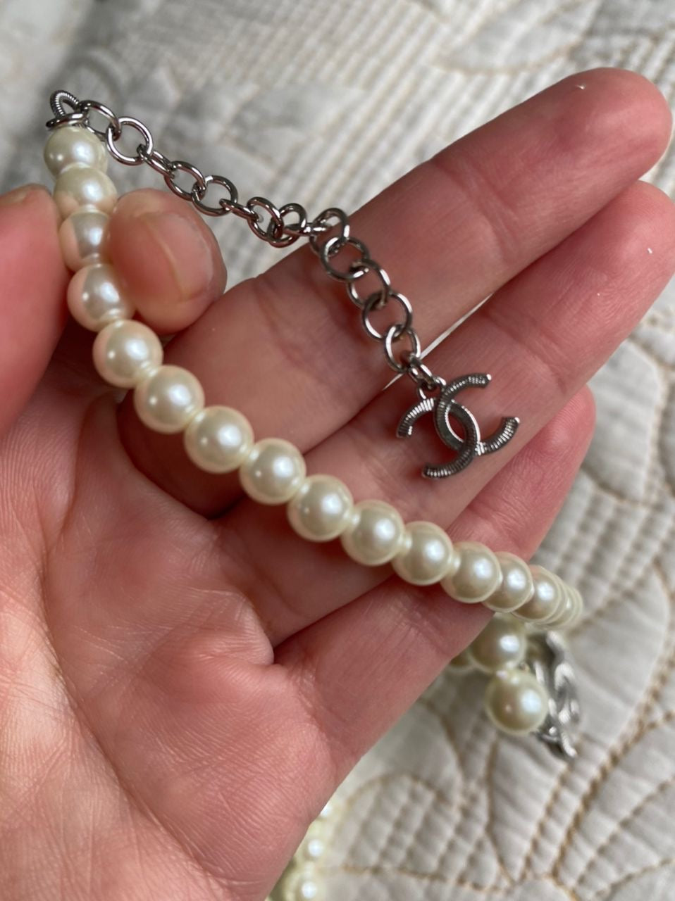 Pearl Logo Necklace