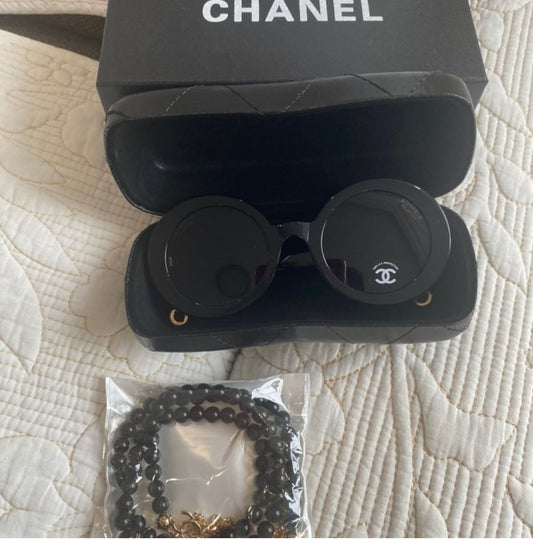 Coco Round Frame Beaded Sunglasses