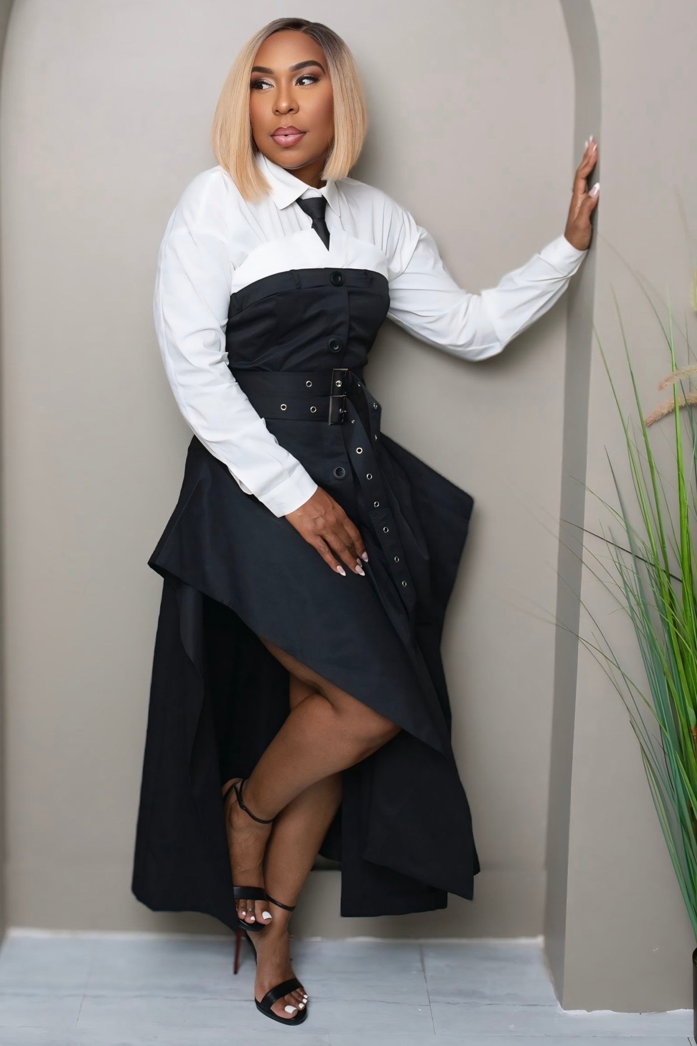 Black Chic Reinvented Trench Maxi Dress |SMALL MED LARGE