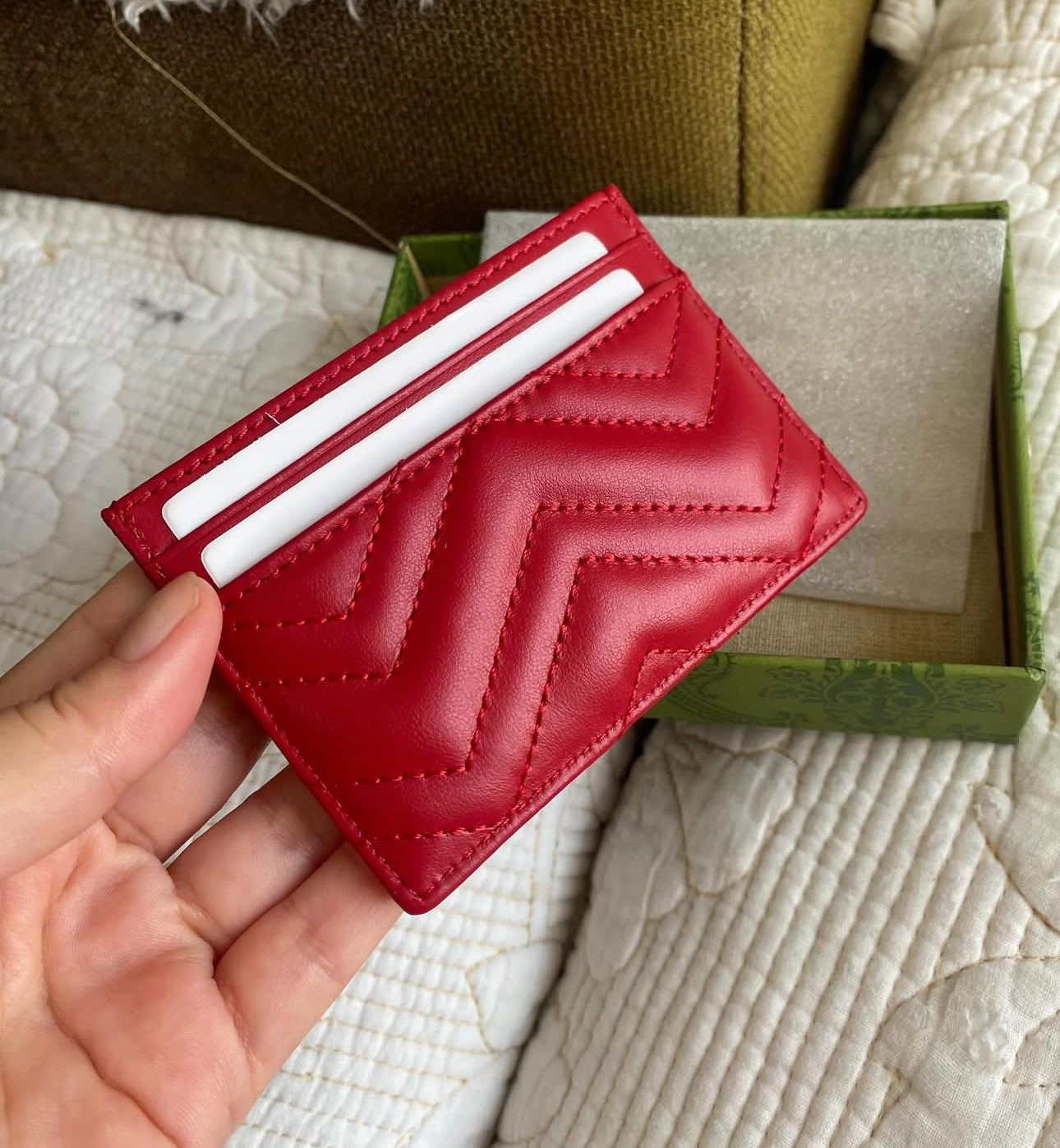 Red GG Marmont card case
