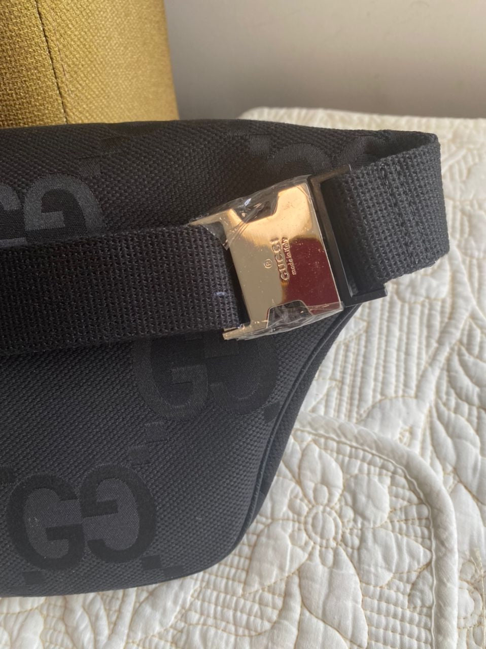 GG Black Jumbo Belt bag