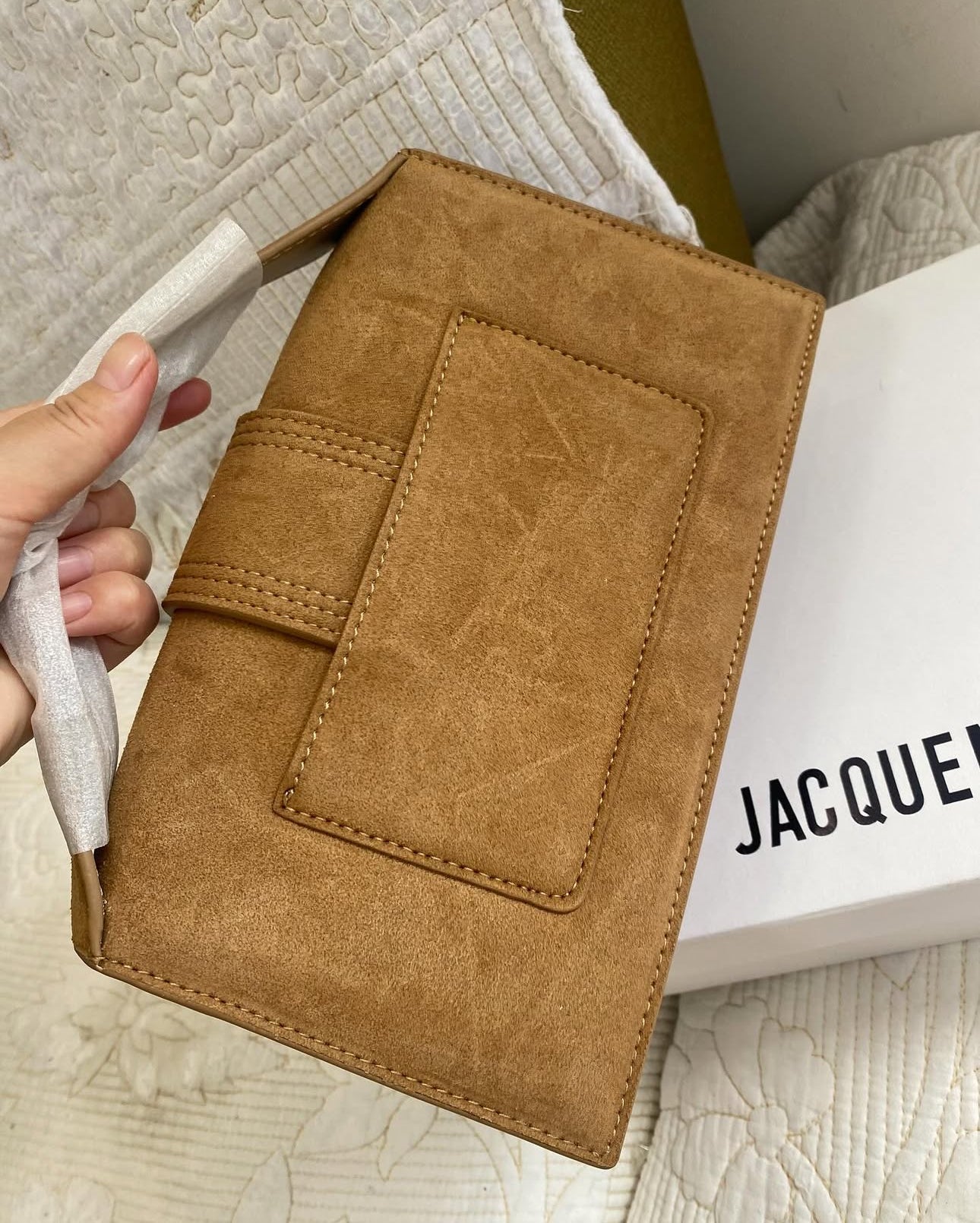Jacquemus Le Bambino suede shoulder bag