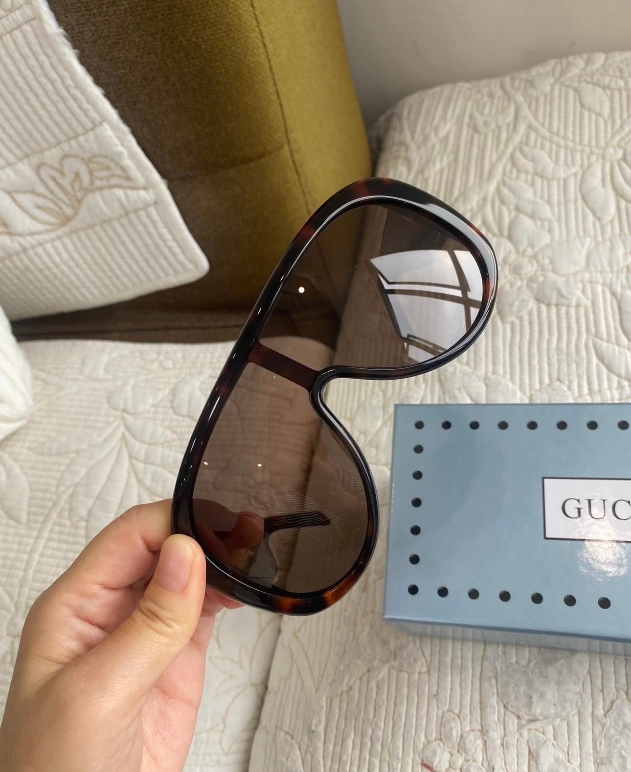 Rectangular frame sunglasses | Dark brown Tortoiseshell