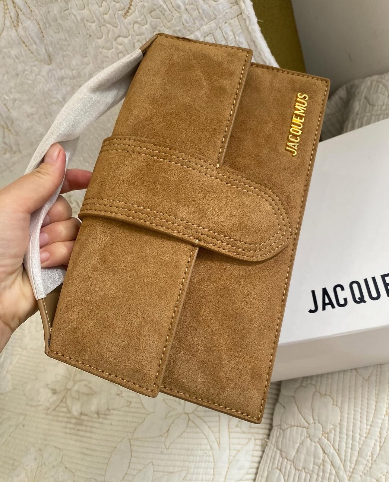 Jacquemus Le Bambino suede shoulder bag